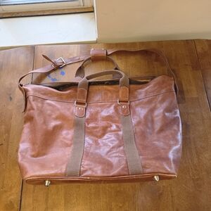 Old Angler Firenze Italian Leather Weekender Duffle Bag - Handmade in Italy